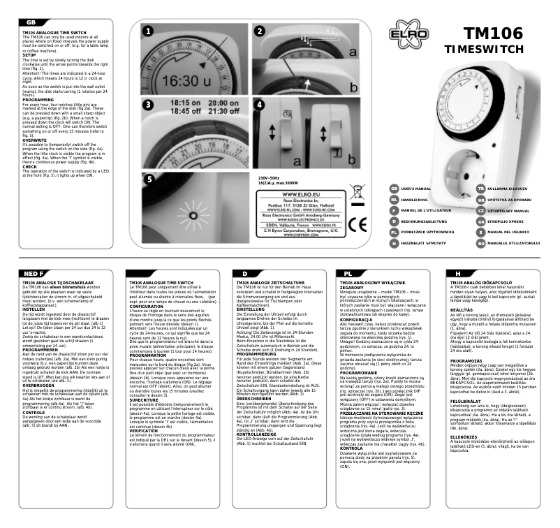 Page 1 de la notice Manuel utilisateur Elro TM106