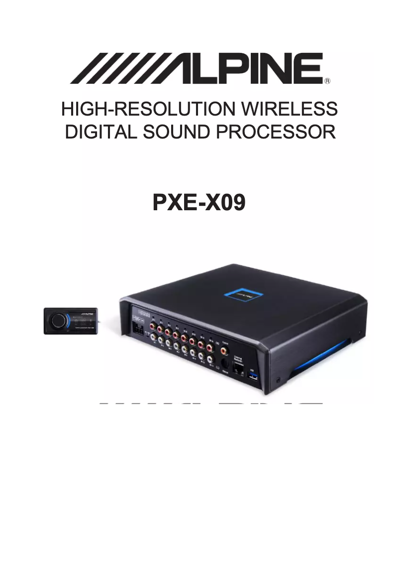 Page 1 de la notice Manuel utilisateur Alpine PXE-X09