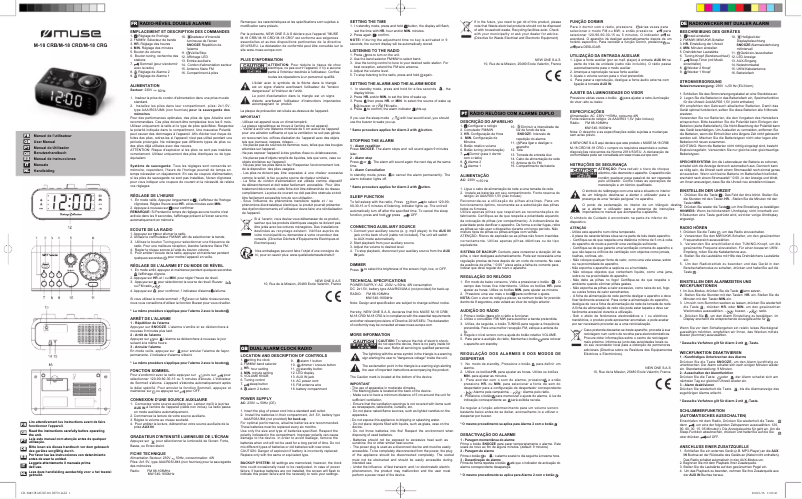 Page 1 de la notice Manuel utilisateur Muse M-18 CRD