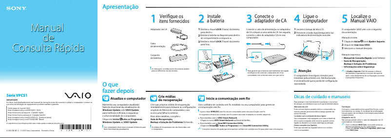 Page 1 de la notice Manuel utilisateur Sony Vaio VPCS130GB