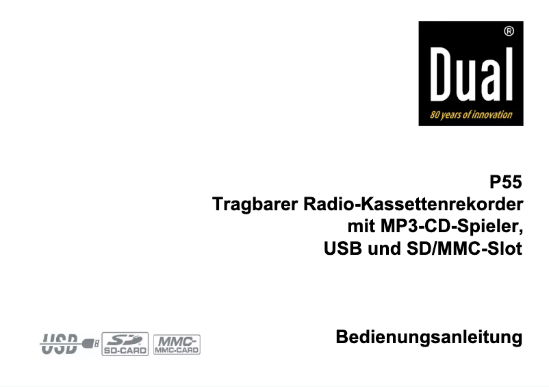 Page 1 de la notice Manuel utilisateur Dual P55