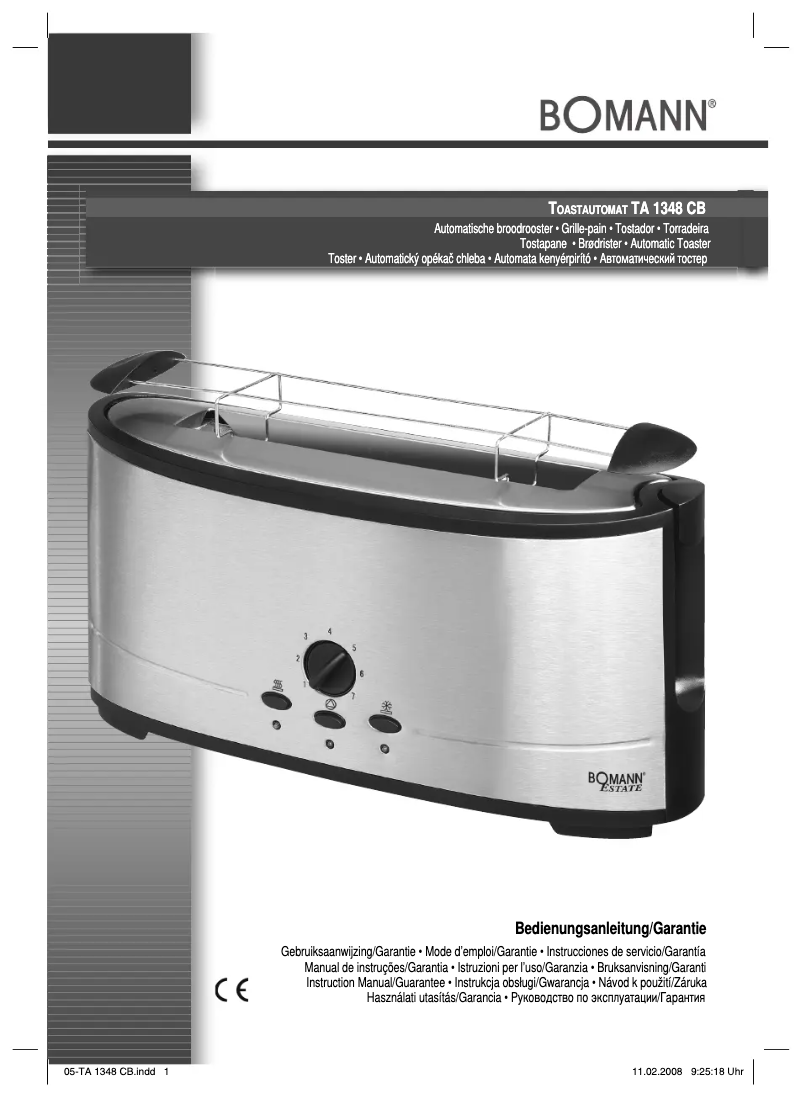 Page 1 de la notice Manuel utilisateur Bomann TA 1348 CB