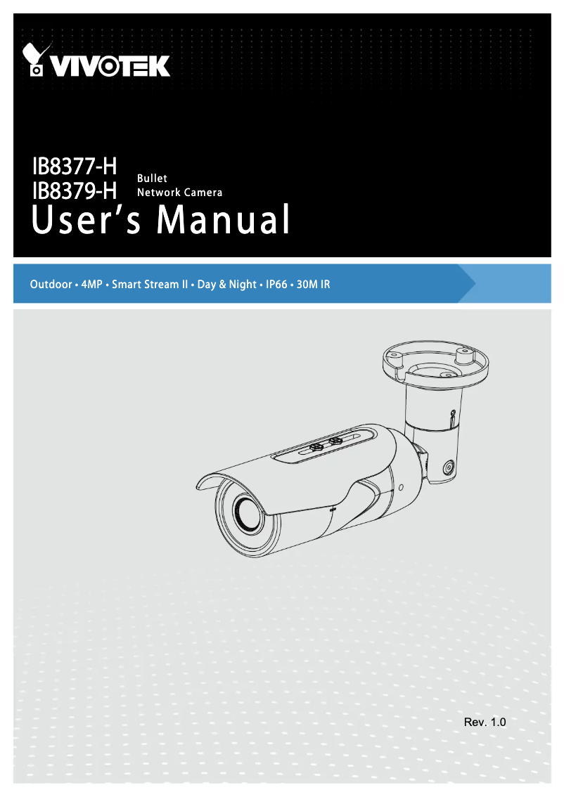 Page 1 de la notice Manuel utilisateur Vivotek Bullet IB8379-H