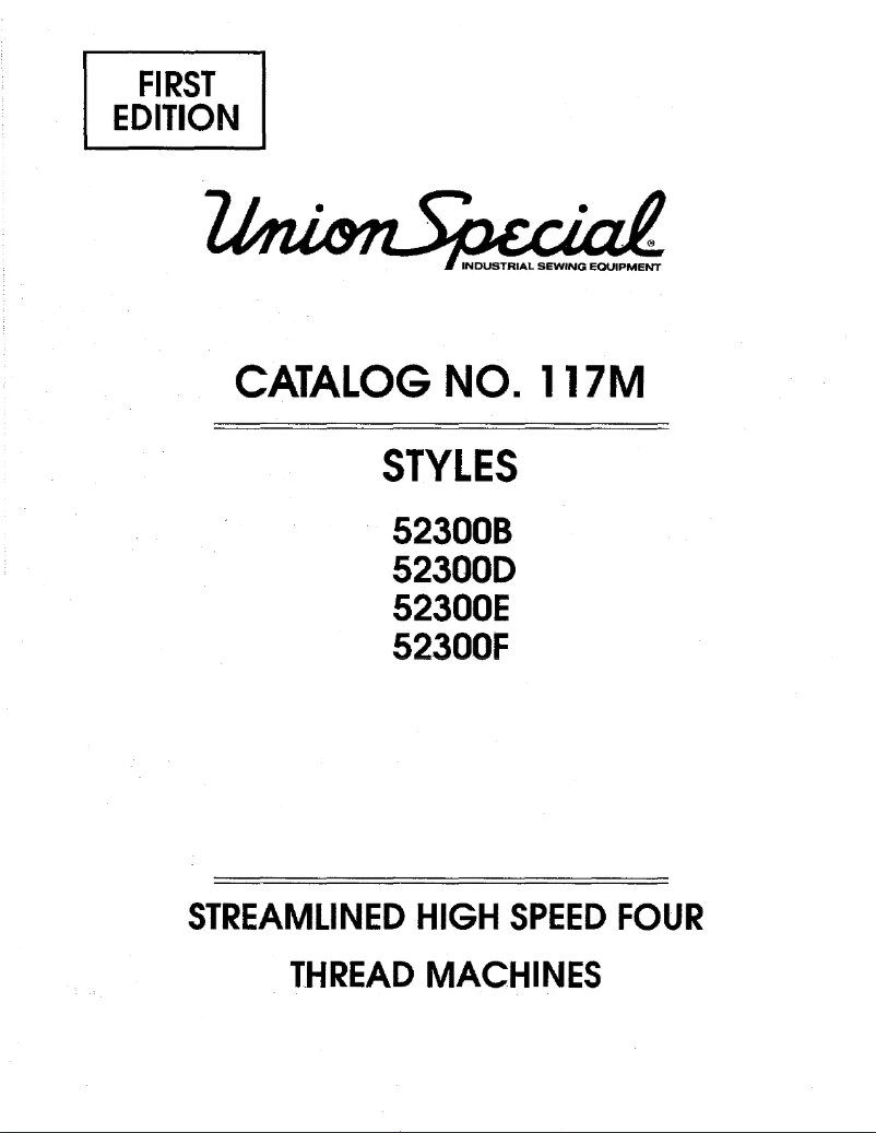 Page 1 de la notice Manuel utilisateur Union Special 52300D