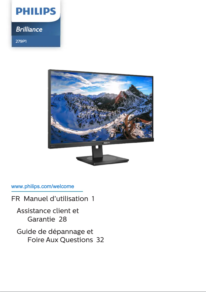 Page n°1 - Manuel utilisateur Philips Brilliance 279P1
