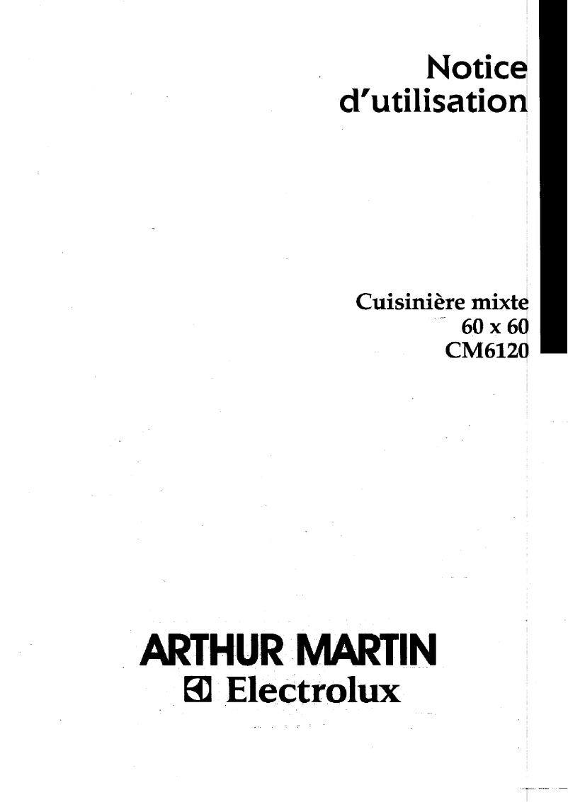 Page n°1 - Manuel utilisateur Arthur Martin-Electrolux CM6120B1