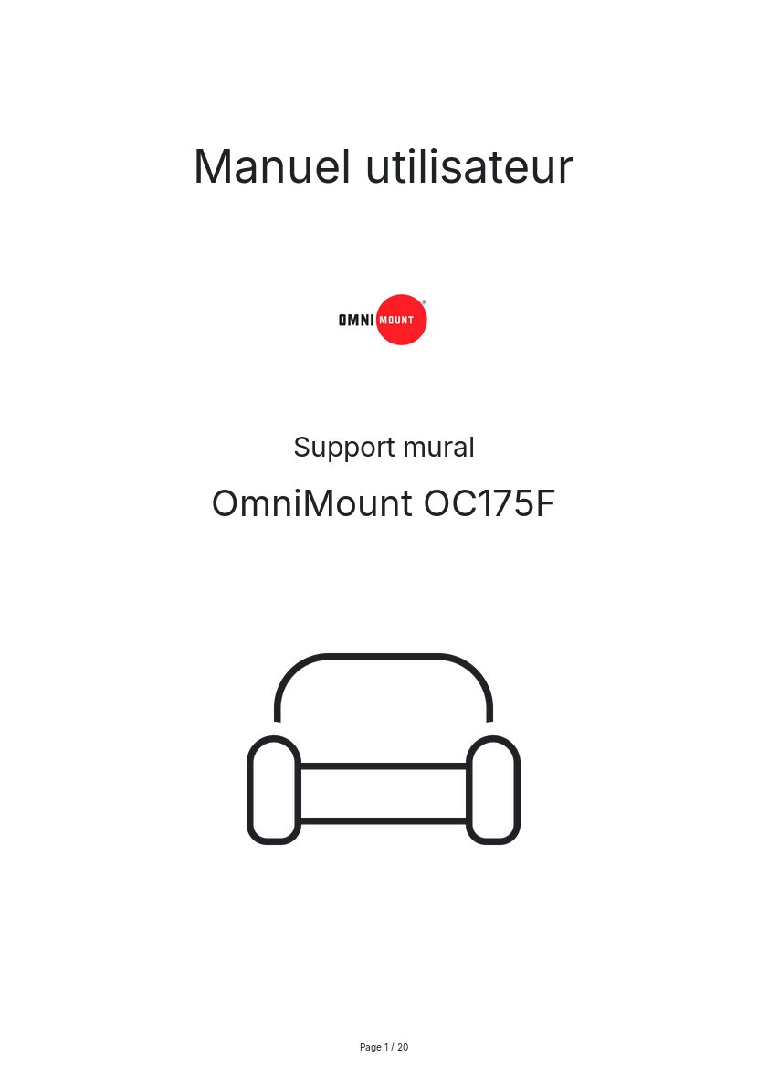 Page n°1 - Manuel utilisateur OmniMount OC175F