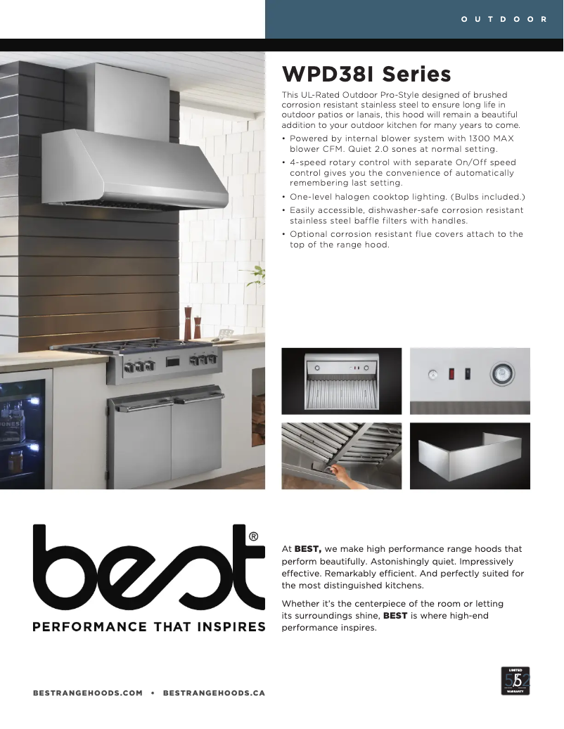 Page n°1 - Fiche technique Best WPD38I36SB
