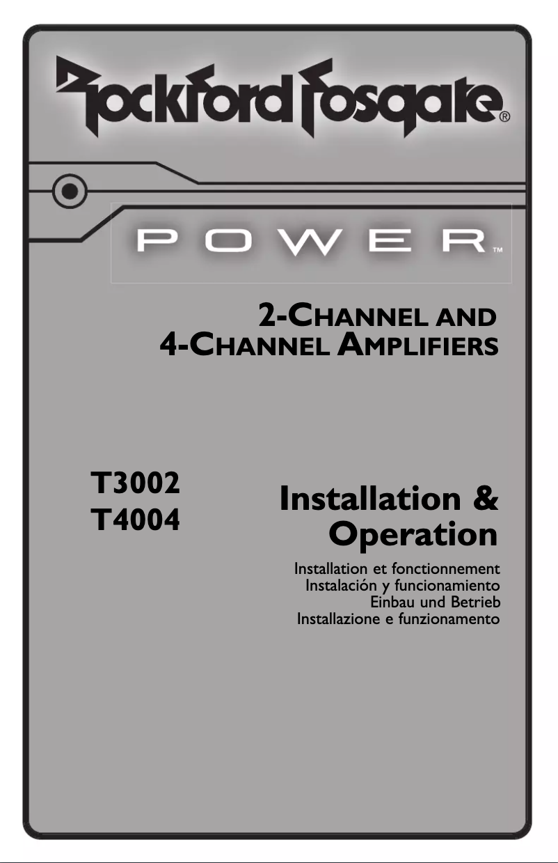 Page n°1 - Manuel utilisateur Rockford Fosgate T3002