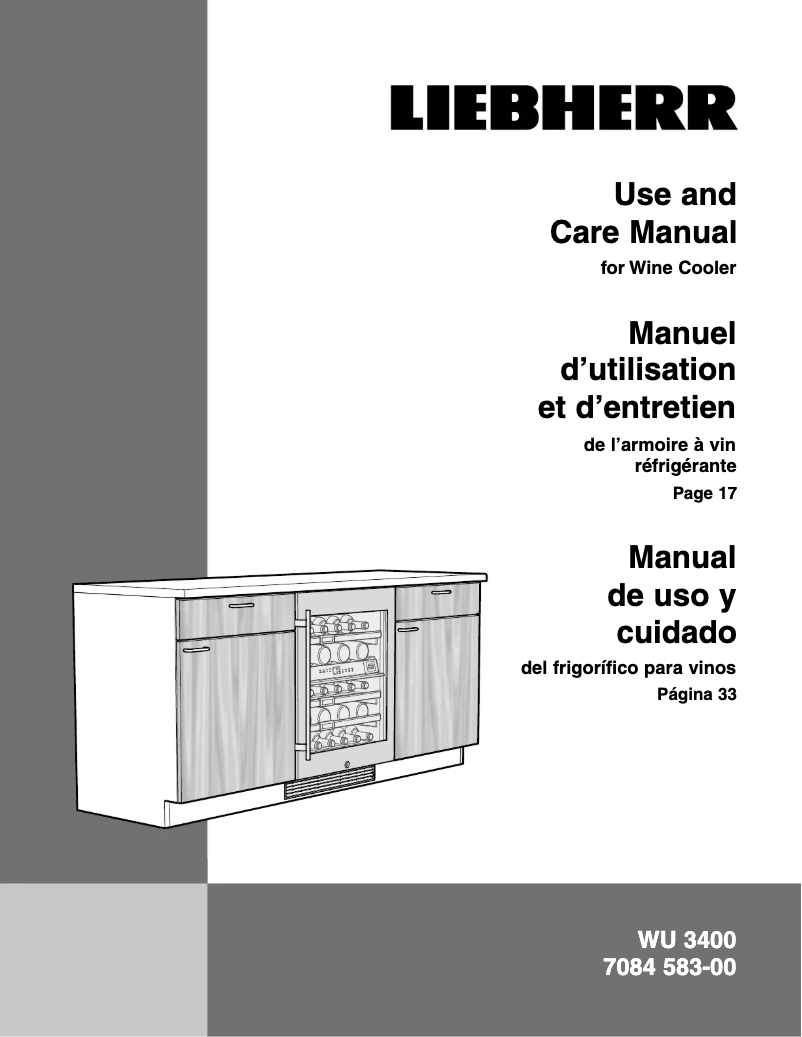 Page 1 de la notice Manuel utilisateur Liebherr WU-3400