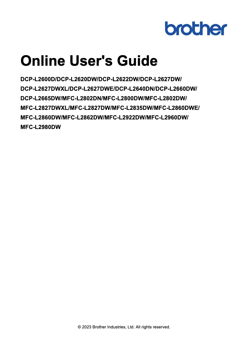 Image de la première page du manuel de l'appareil MFC-L2860DW