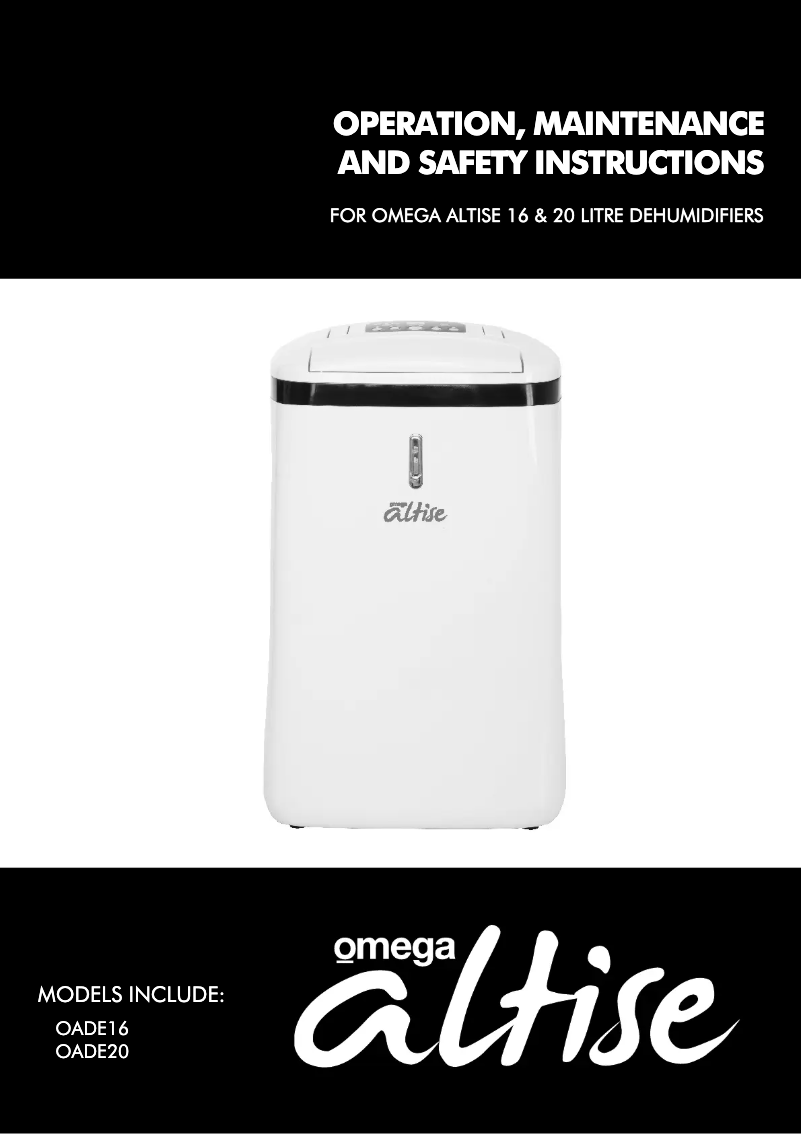 Page n°1 - Manuel utilisateur Omega Altise OADE20