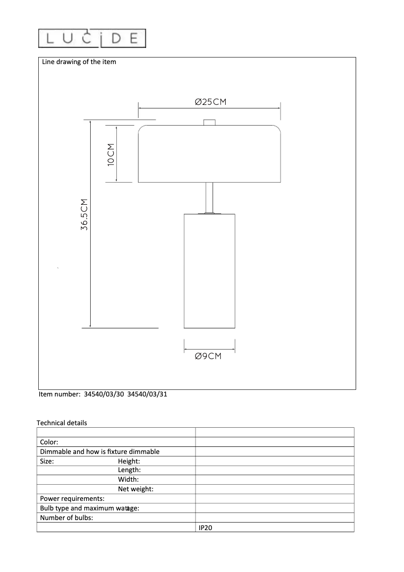 Page 1 de la notice Manuel utilisateur Lucide Mirasol