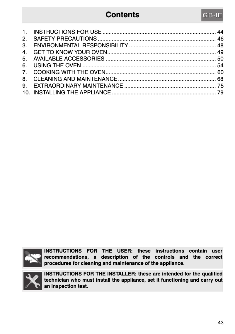 Page 1 de la notice Manuel utilisateur Smeg SC850P-8