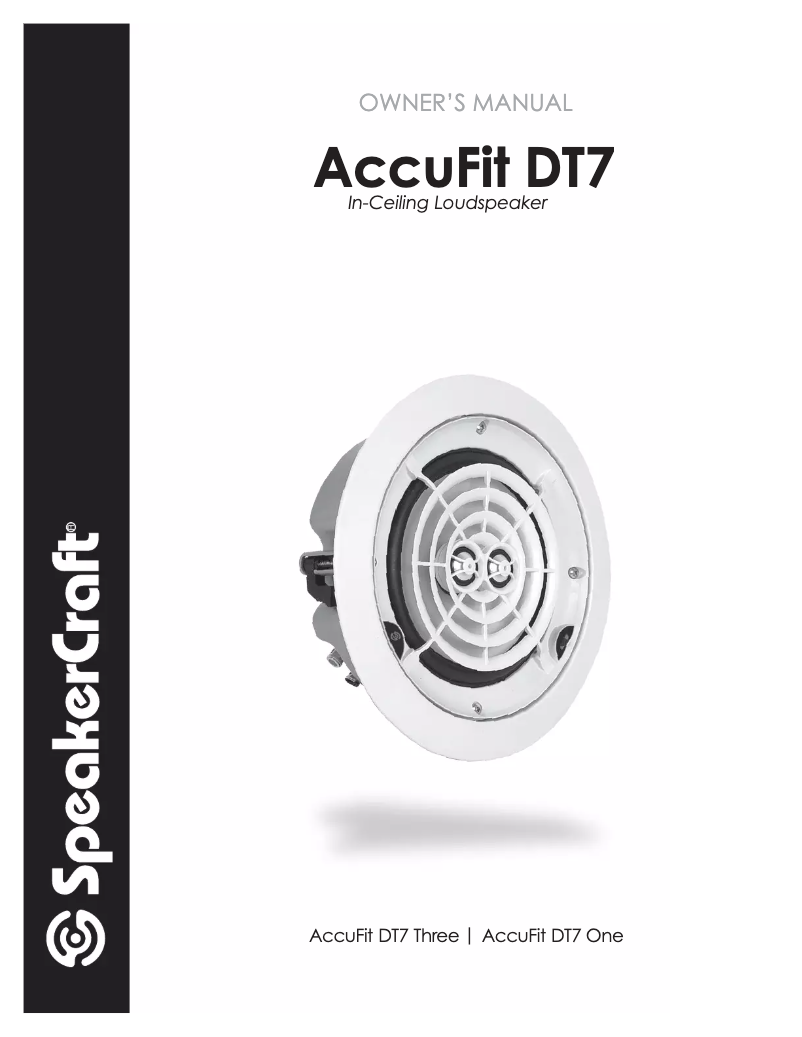 Page 1 de la notice Manuel utilisateur SpeakerCraft AccuFit DT7 Three