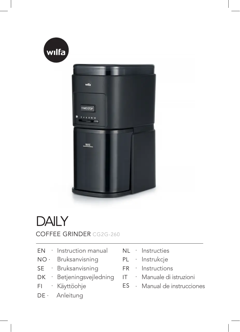 Image de la première page du manuel de l'appareil Daily CG2G-260