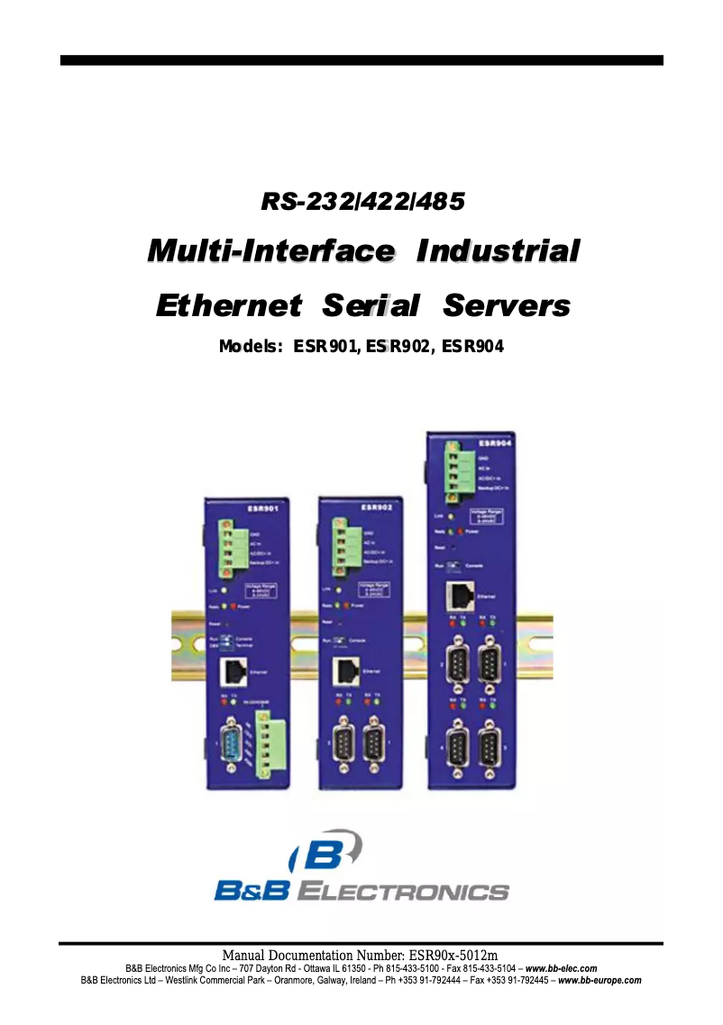 Page 1 de la notice Manuel utilisateur IMC Networks ESR901