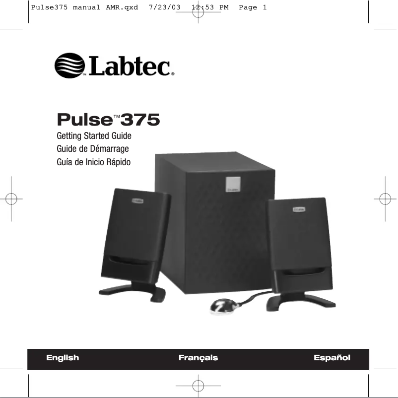 Page n°1 - Manuel utilisateur Labtec Pulse 375