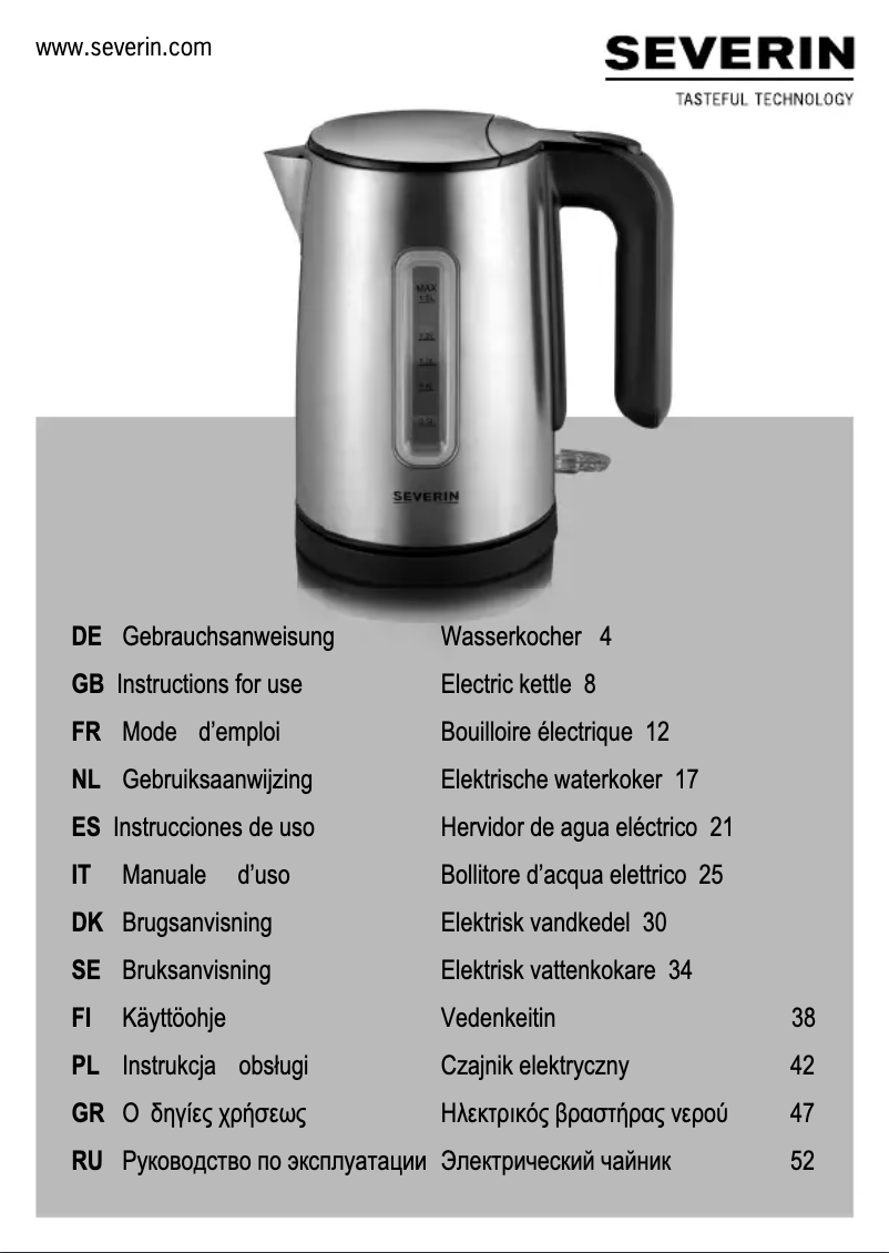 Image de la première page du manuel de l'appareil WK 3461