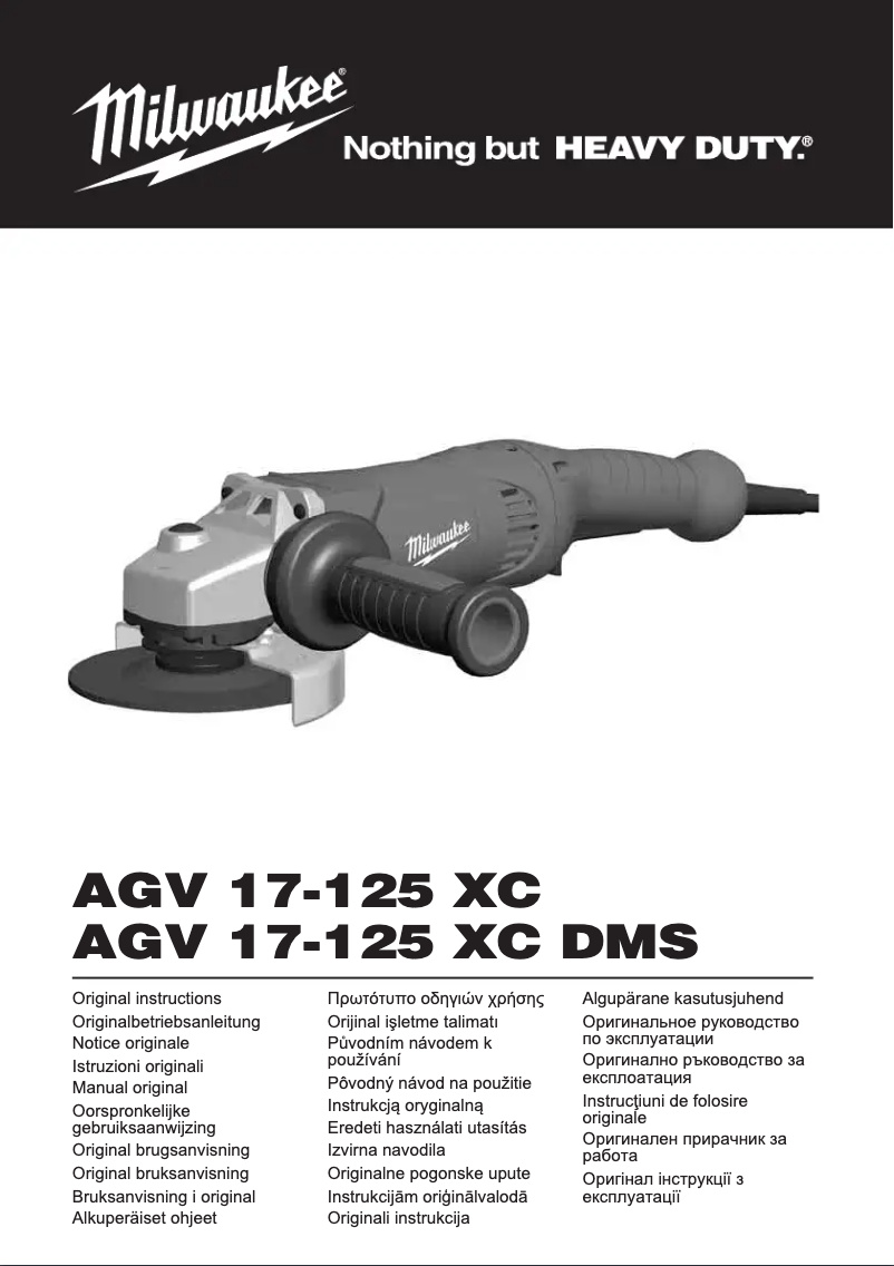 Page n°1 - Manuel utilisateur Milwaukee AGV 17-125 XC DMS