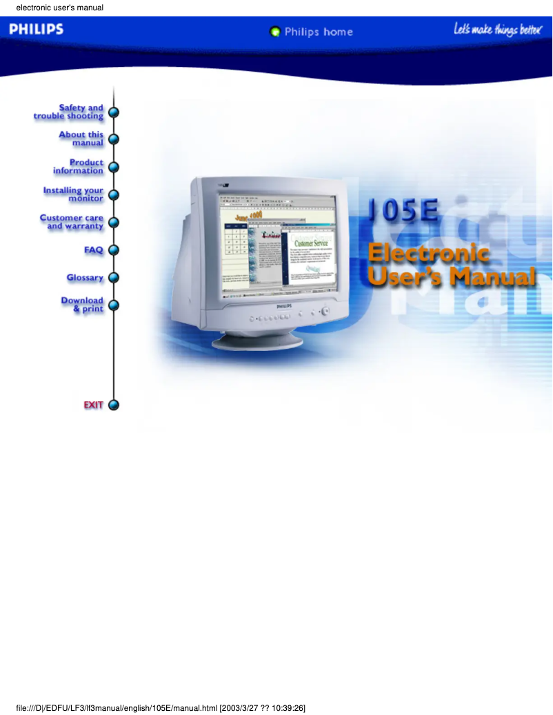 Imagen de la primera página del manual del dispositivo 105E11