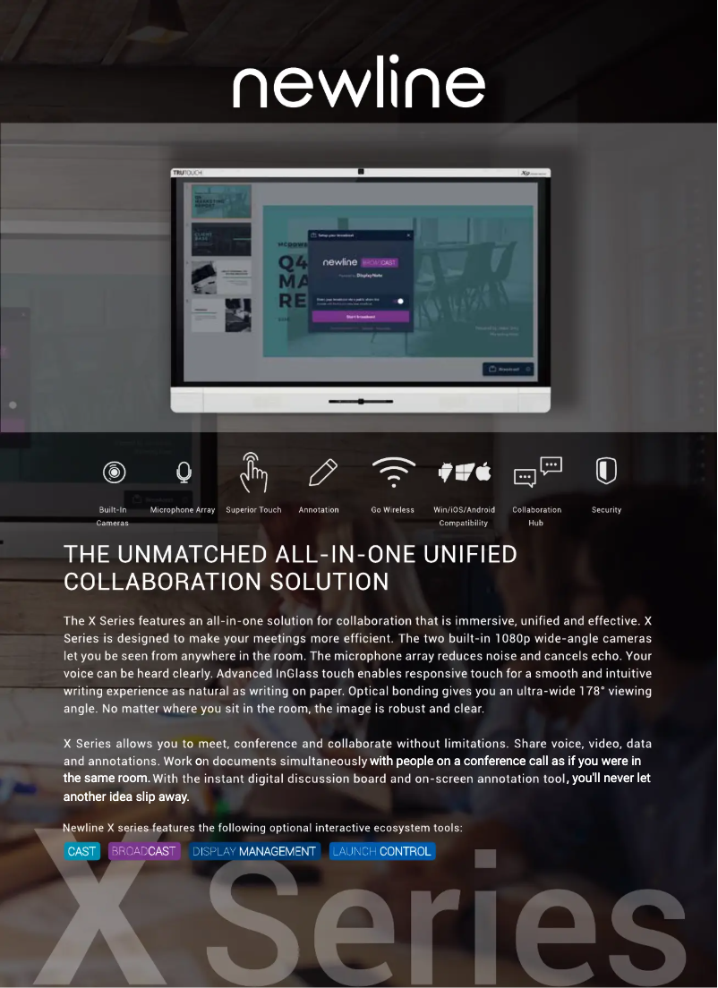 Página 1 del manual Ficha técnica Newline TruTouch X7