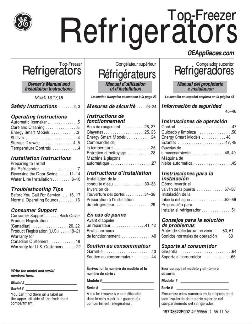 Page n°1 - Manuel d'utilisation et d'entretien Hotpoint HTH17CBCWW