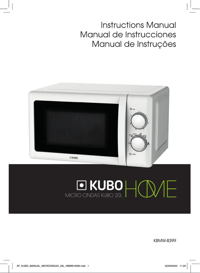Page n°1 - Manuel utilisateur Kubo KMW-8399