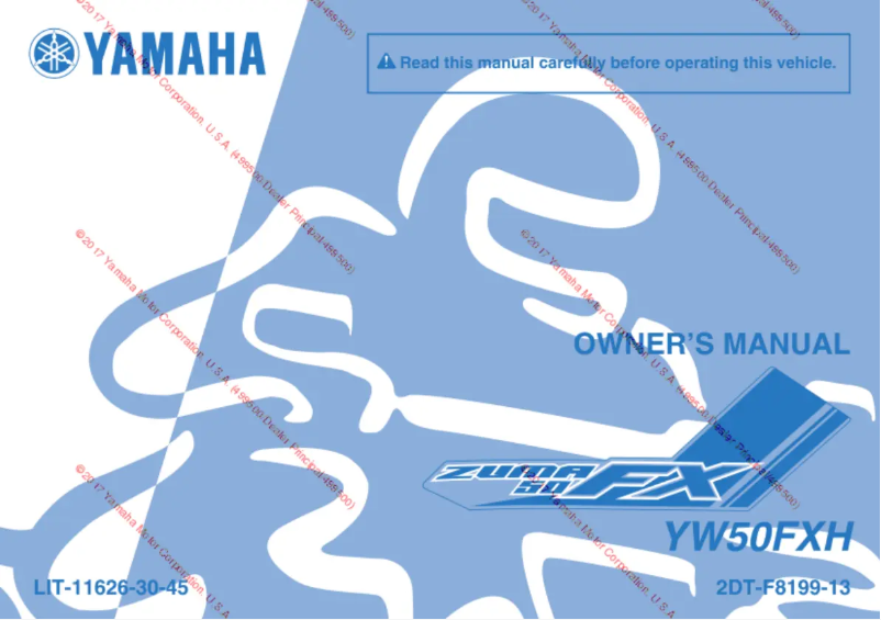Page 1 de la notice Manuel utilisateur Yamaha Zuma 50FX (2017)