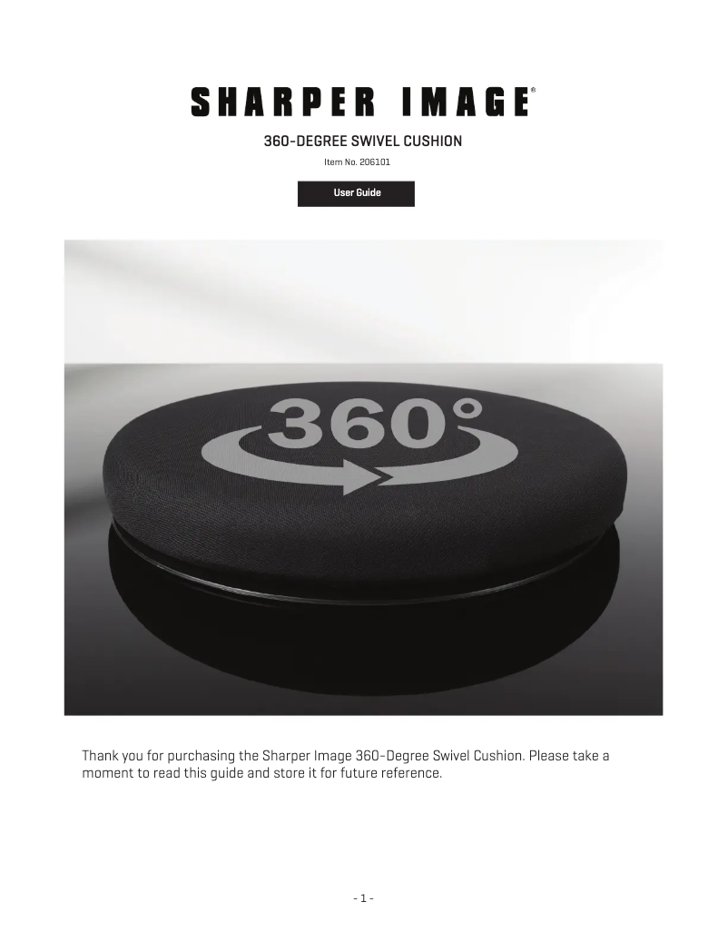 Page n°1 - Manuel utilisateur Sharper Image 360-Degree Swivel Cushion