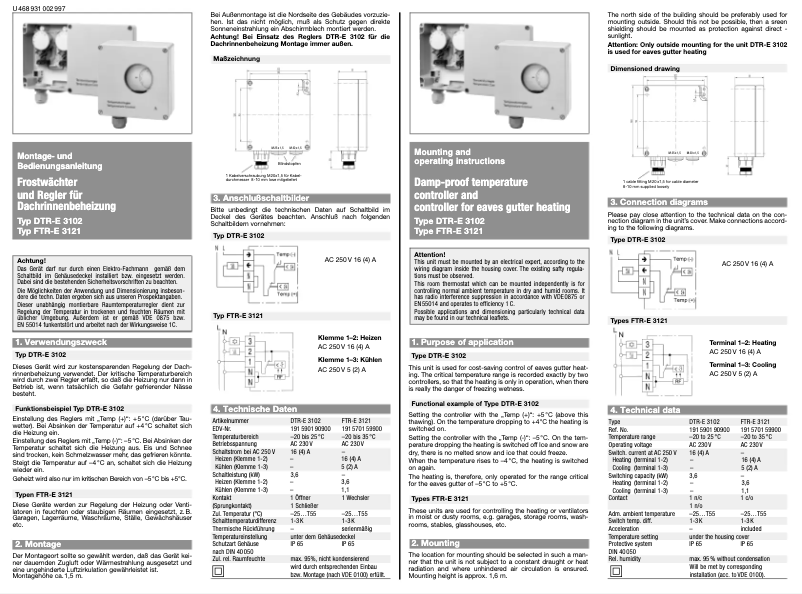 Image de la première page du manuel de l'appareil FTR-E 3121