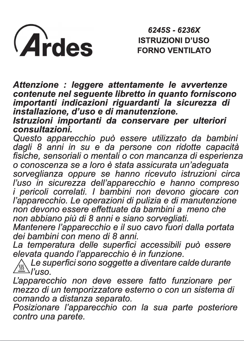 Page n°1 - Manuel utilisateur Ardes AR6236X