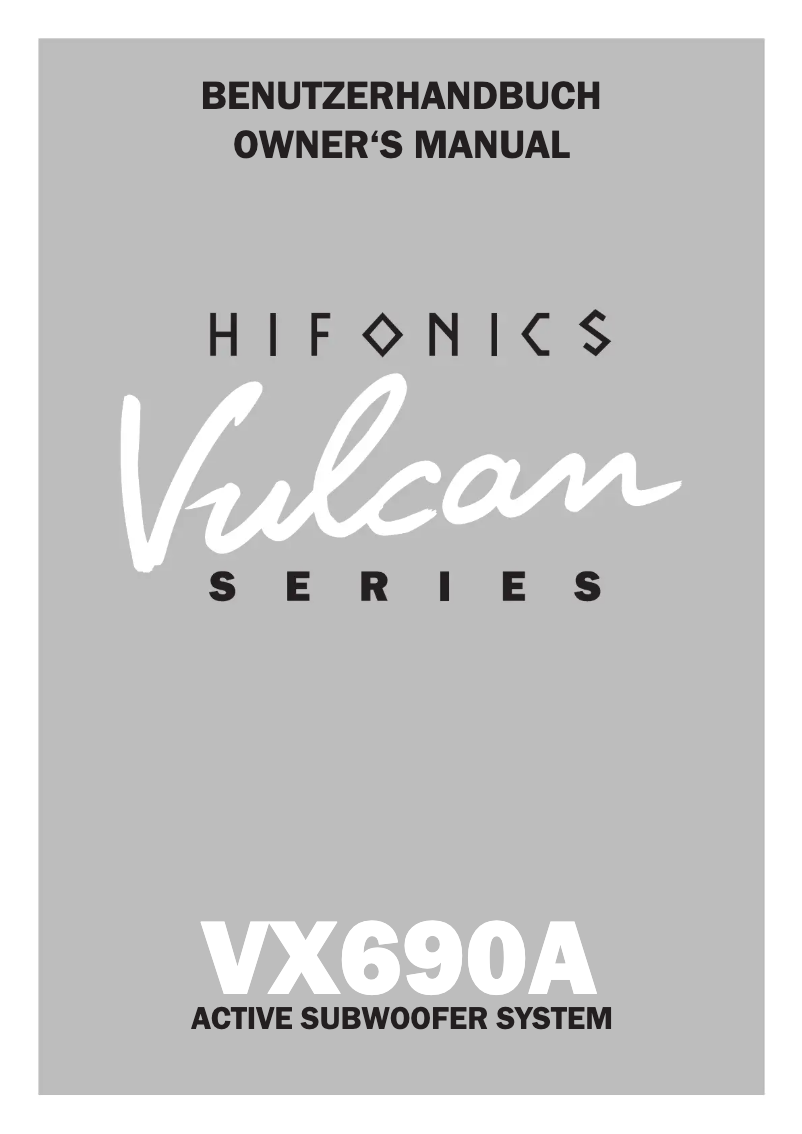 Image de la première page du manuel de l'appareil Vulcan VX690A