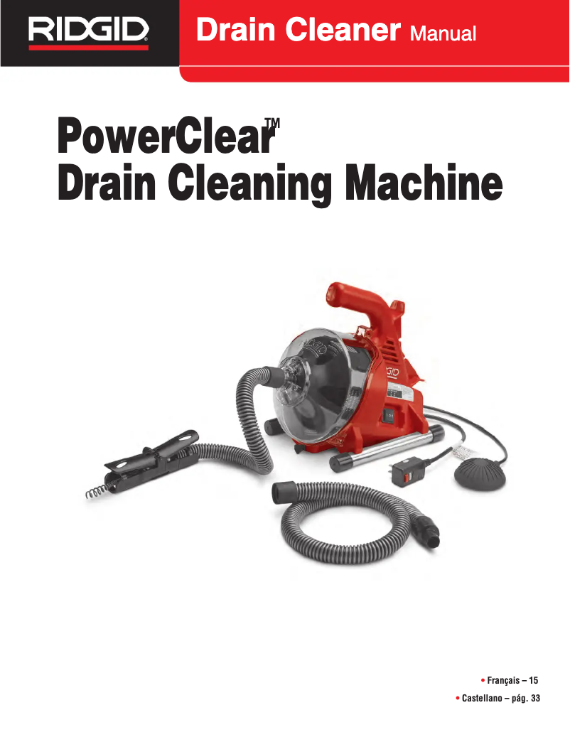 Page 1 de la notice Manuel utilisateur Ridgid PowerClear