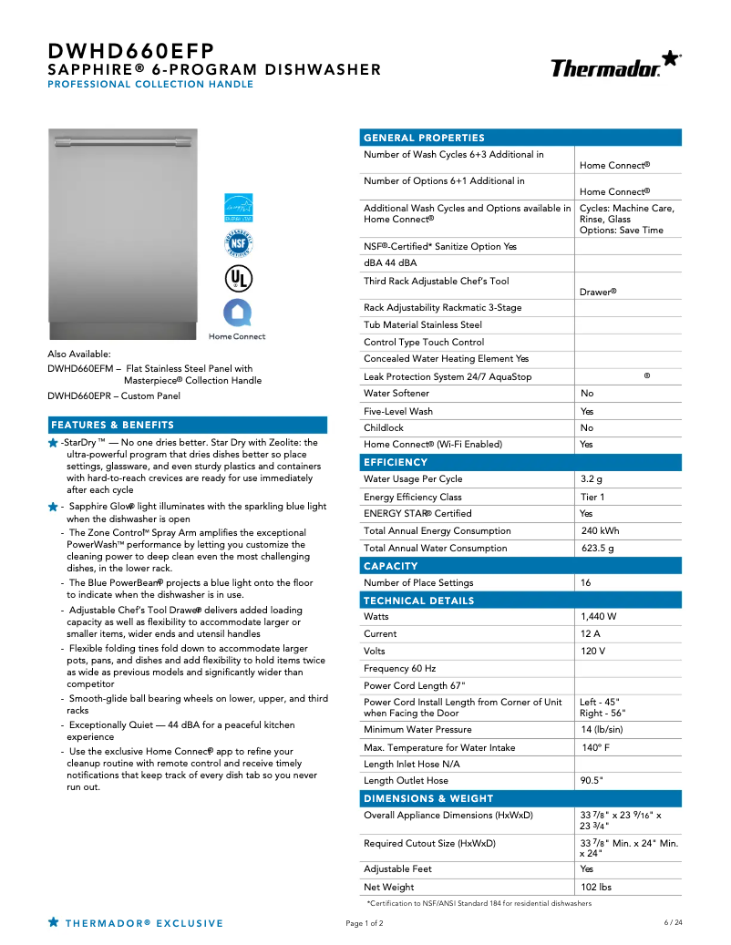 Image de la première page du manuel de l'appareil DWHD660EFP