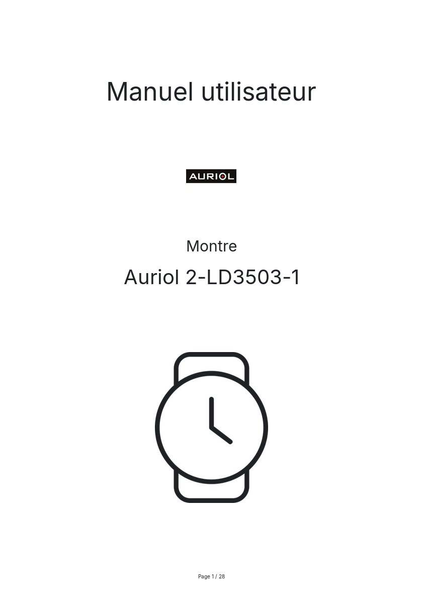 Page n°1 - Manuel utilisateur Auriol 2-LD3503-1