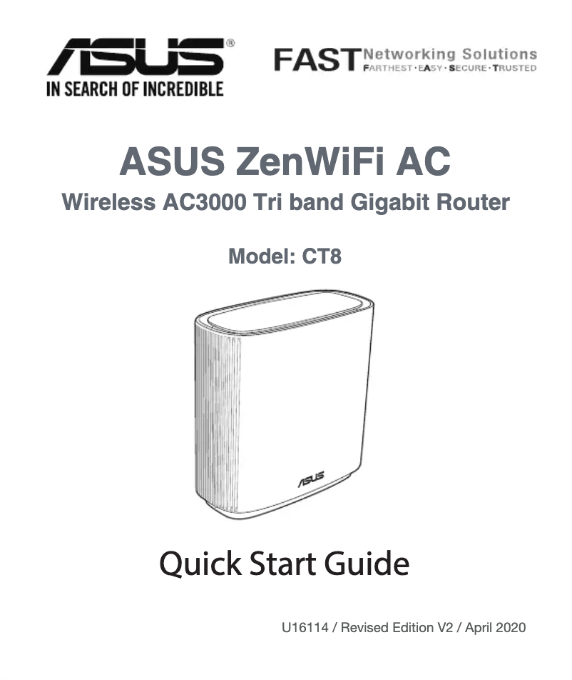 Image de la première page du manuel de l'appareil ZenWiFi AC CT8