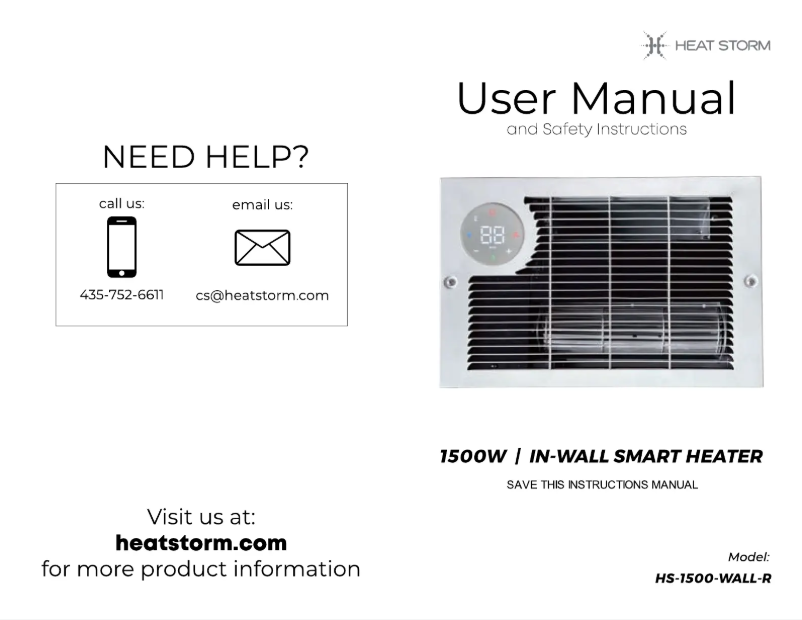 Image de la première page du manuel de l'appareil HS-1500-WALL-R