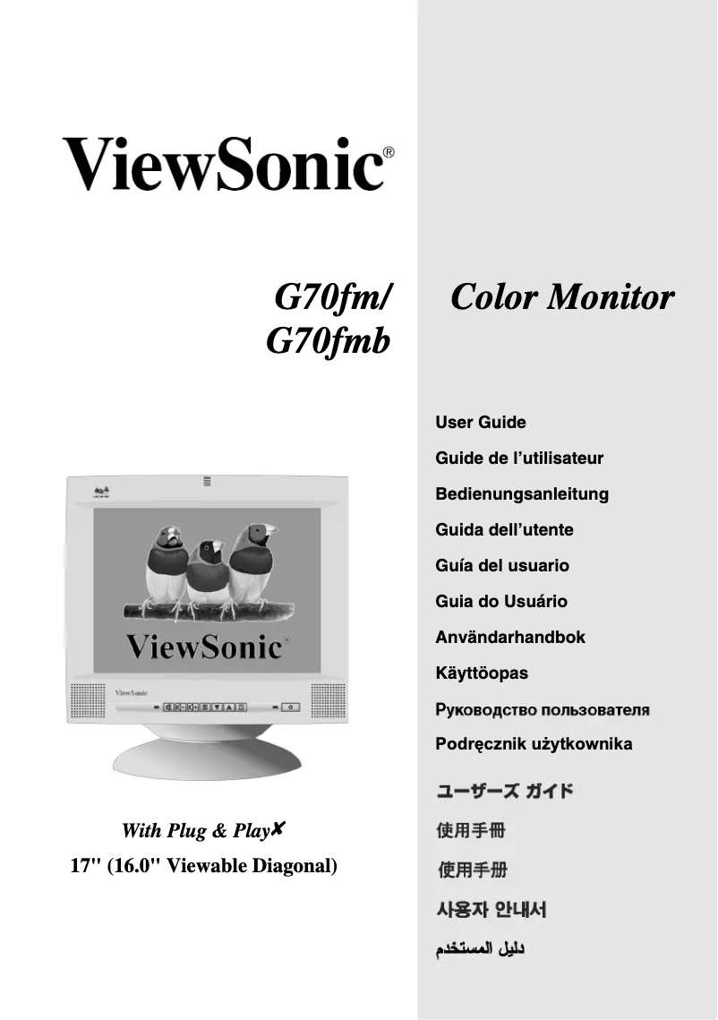 Página 1 del manual Manual de usuario Viewsonic G70f