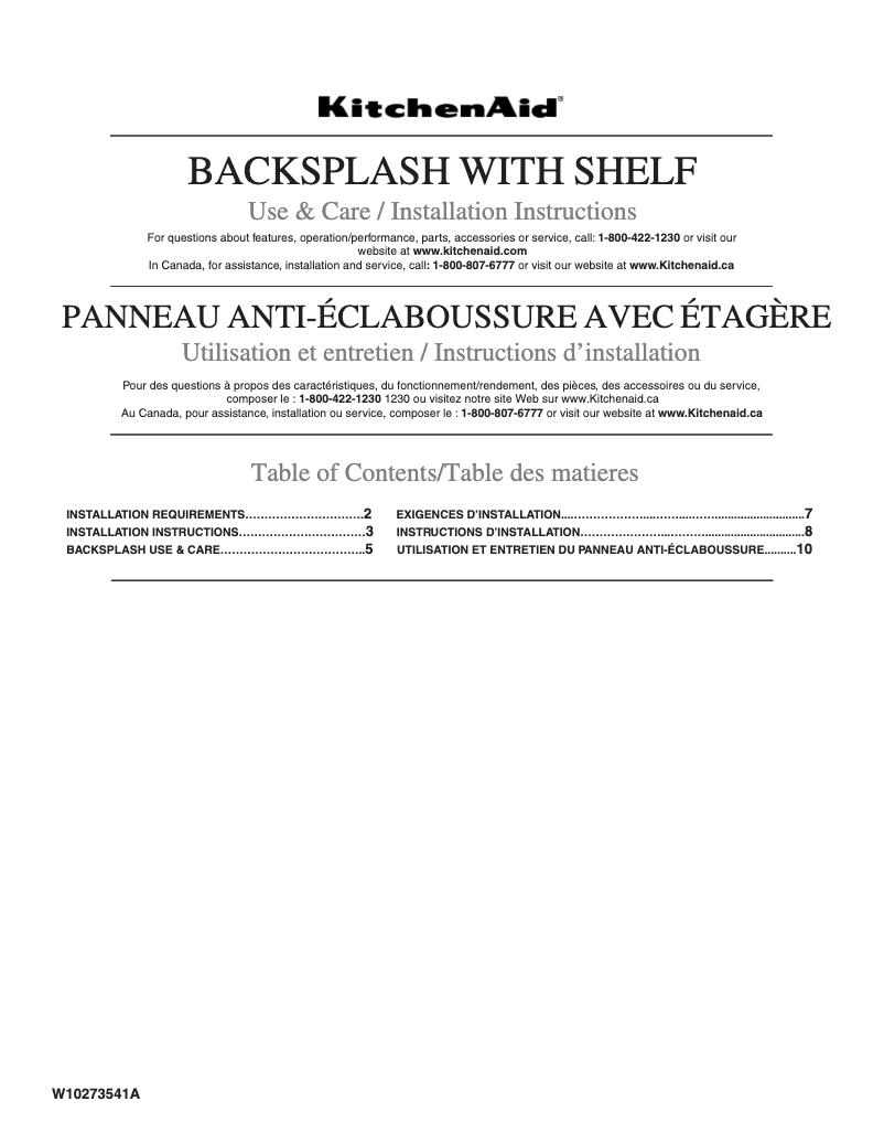 Image de la première page du manuel de l'appareil W10225948