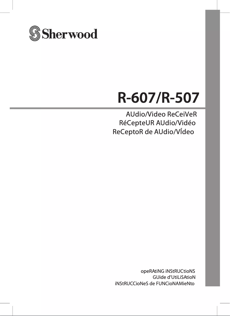 Page 1 de la notice Manuel utilisateur Sherwood R-607