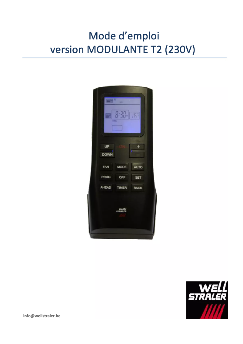 Page 1 de la notice Manuel utilisateur Well Straler T2