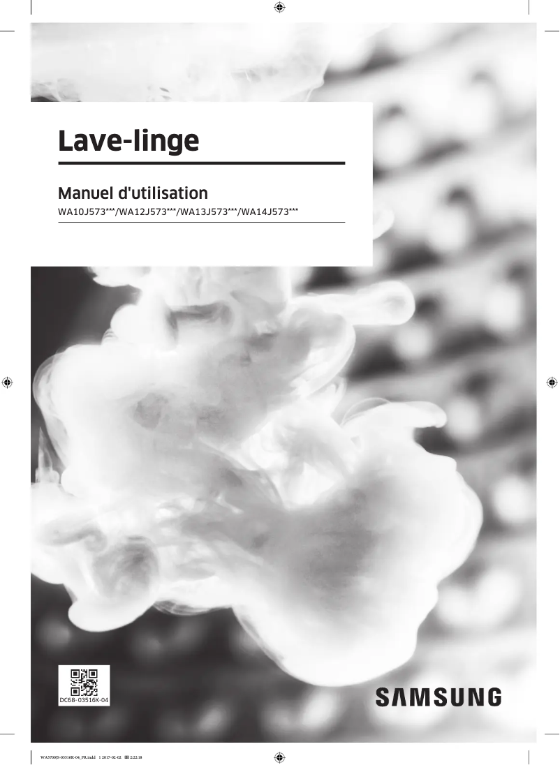 Page 1 de la notice Manuel utilisateur Samsung WA12J5730SS