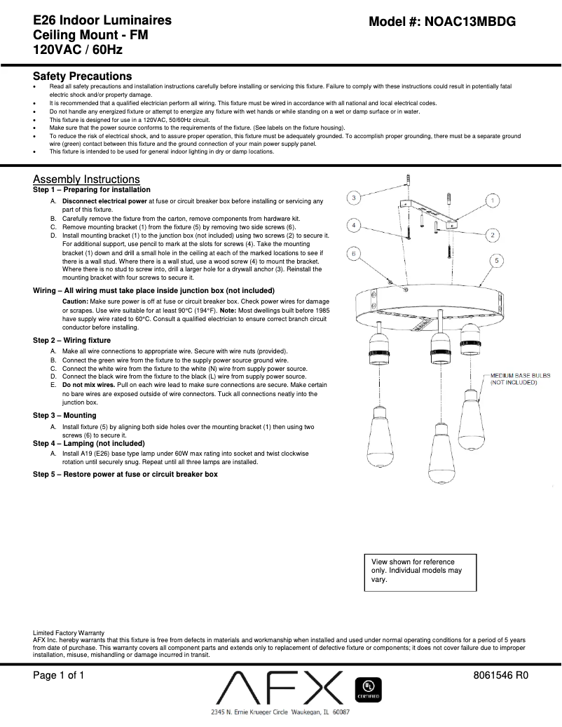 Image de la première page du manuel de l'appareil Noah NOAC13MBDG