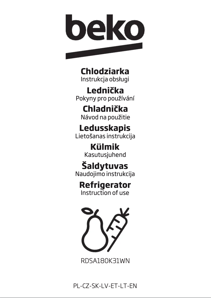 Image de la première page du manuel de l'appareil RDSA180K31WN