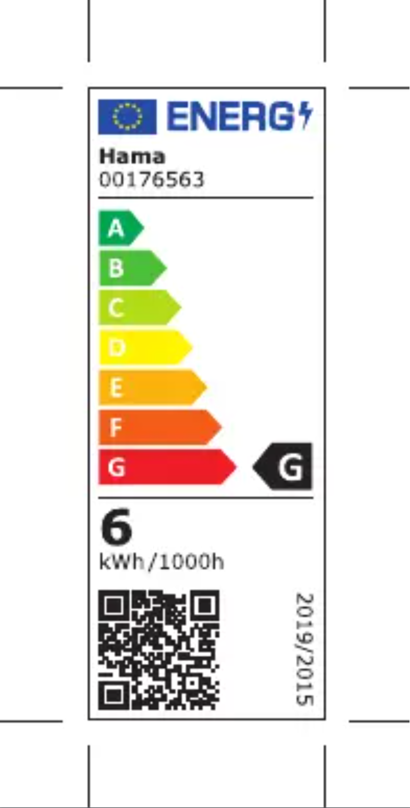 Page 1 de la notice Label énergétique Hama 00176563