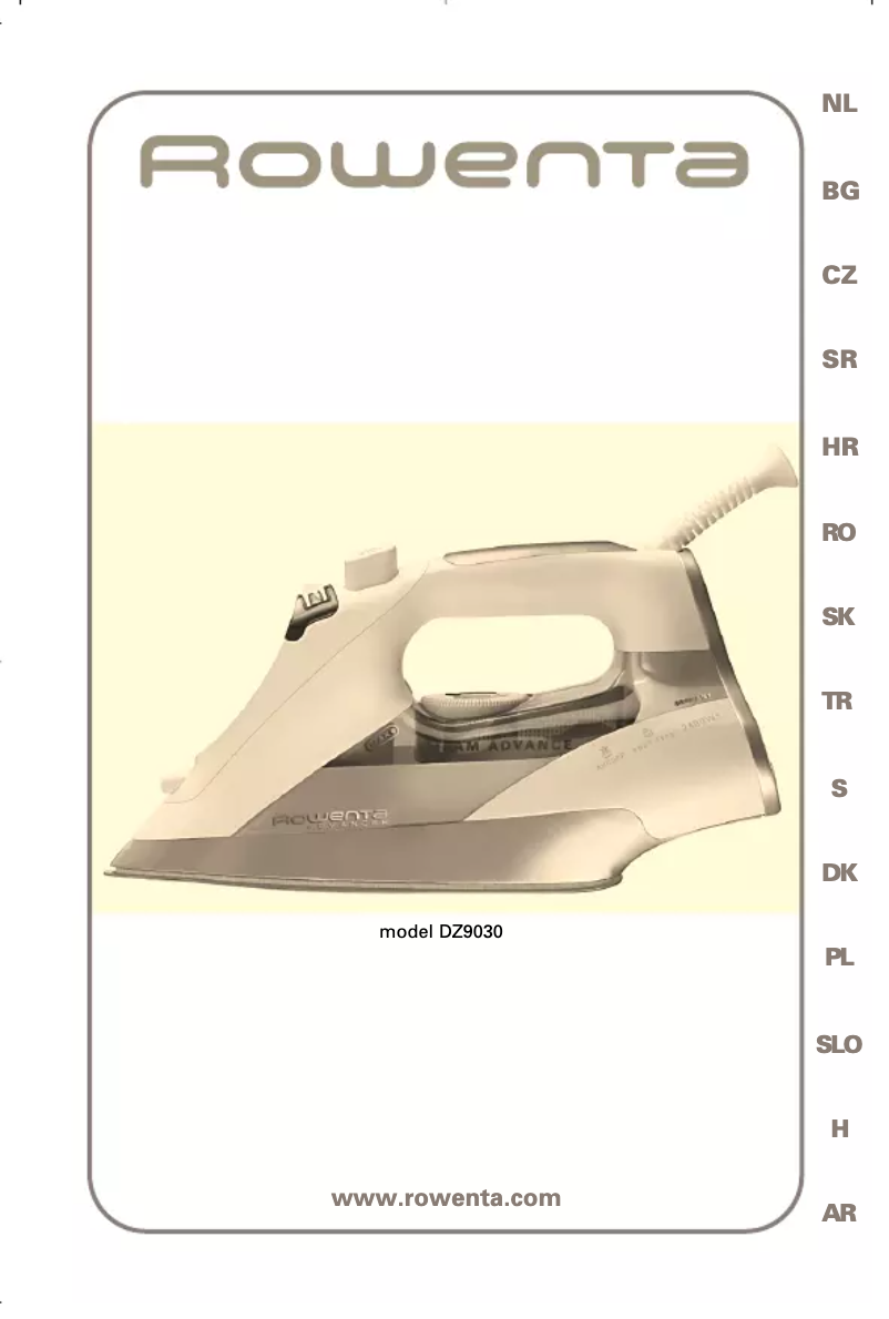 Page 1 de la notice Manuel utilisateur Rowenta Advancer DZ9020