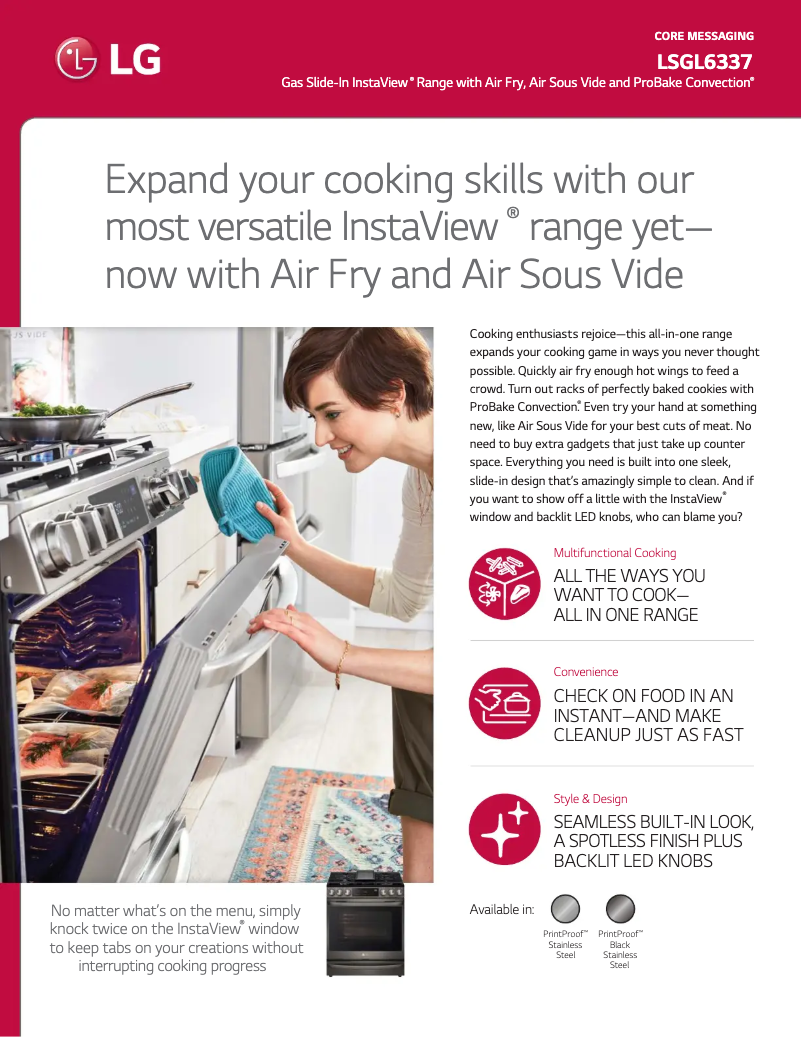 Page 1 de la notice Fiche technique LG LSGL6337D