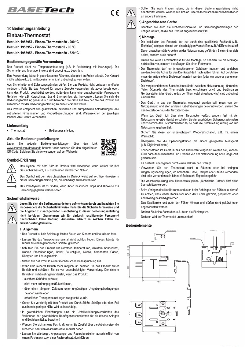 Page n°1 - Manuel utilisateur BaseTech BT-1953951