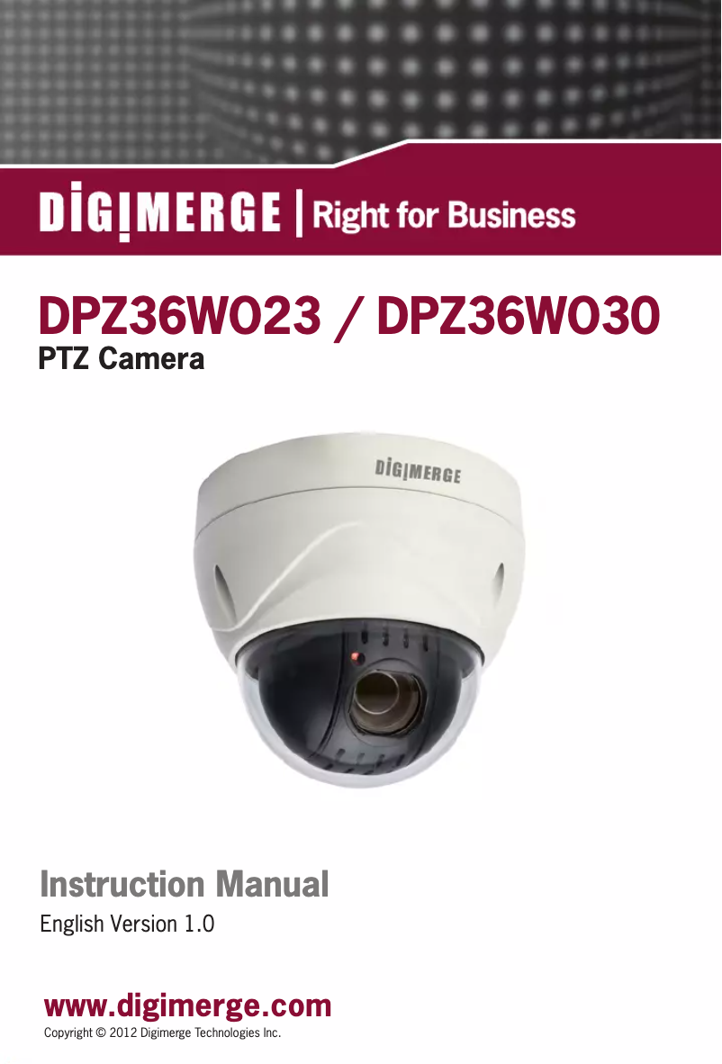 Page n°1 - Manuel utilisateur Digimerge Pinnacle DPZ36WO23